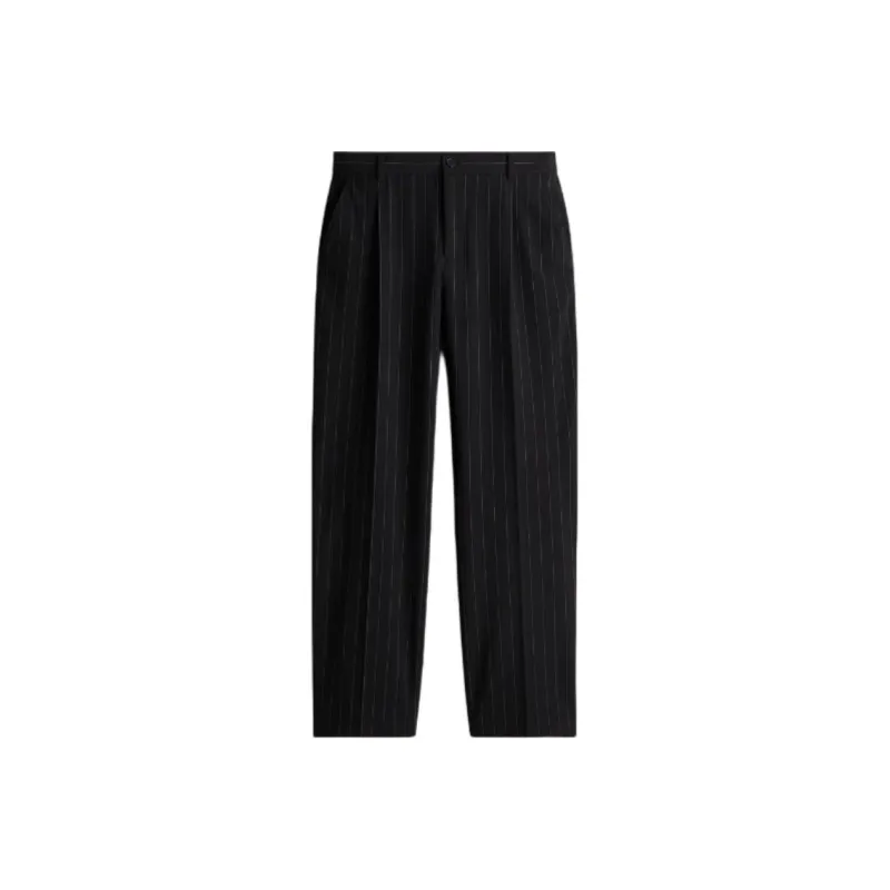 H&M Suit Trouser Men's Black Pinstripe-0