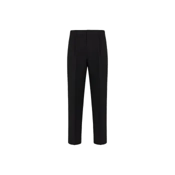 EMPORIO ARMANI Pleated Technical seersucker Fabric Chinos