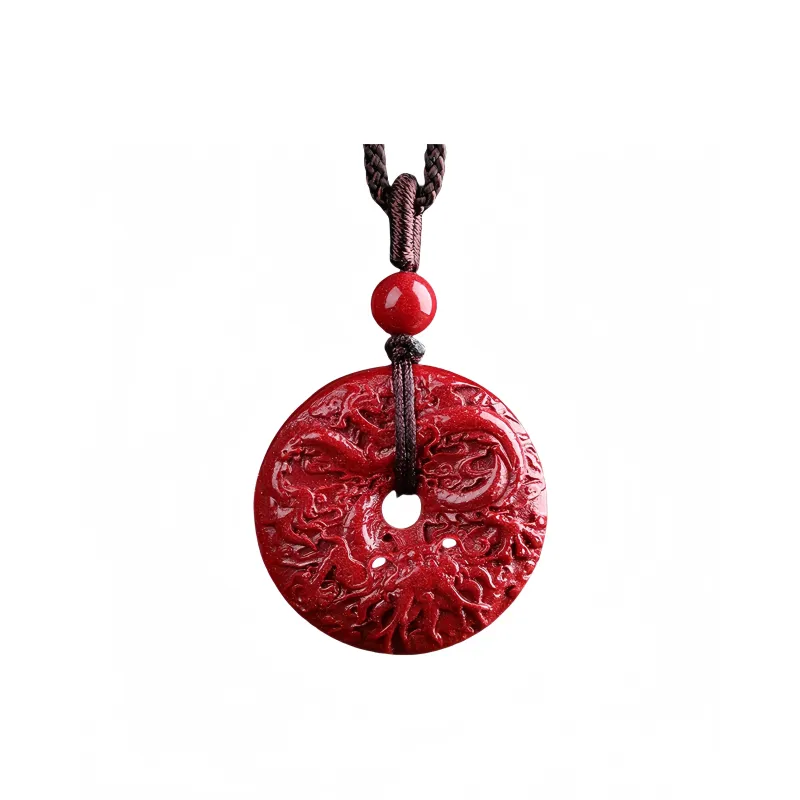 MY WORLD BEGINS AND ENDS WITH YOU Reconstructed Cinnabar Necklaces Unisex-10