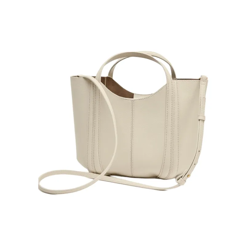 ZARA Polyurethane One Shoulder Handbag Mini Women's Raw White-1