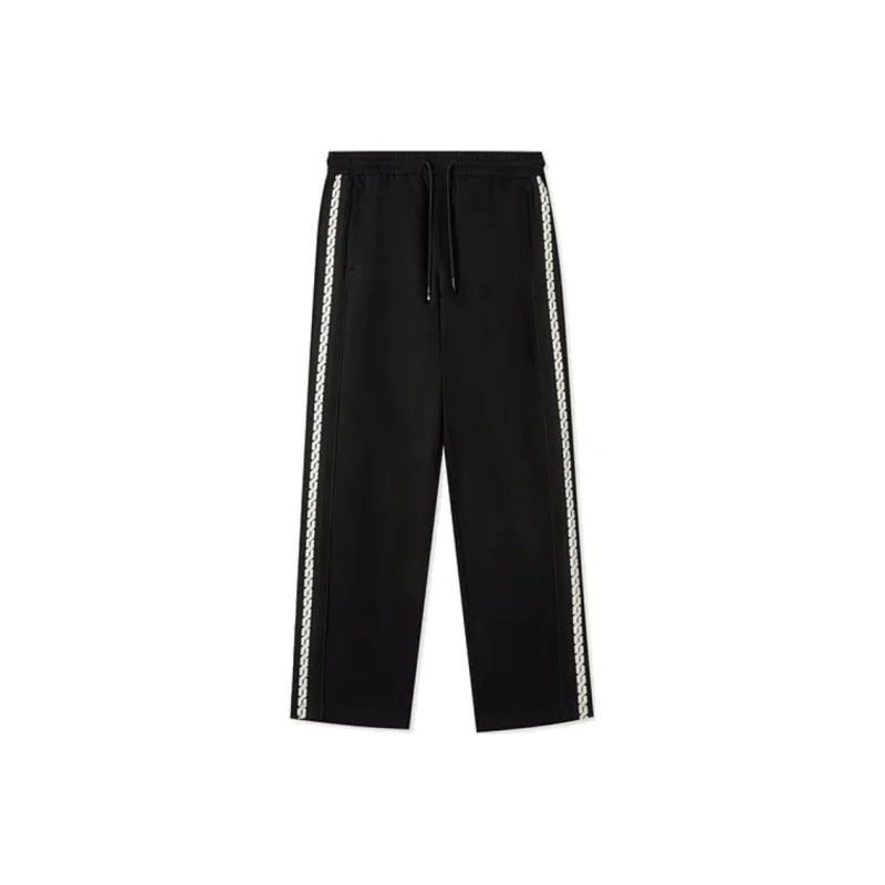 Cabbeen Knitted Sports Pants Men's Black-0