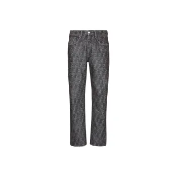 FENDI Ff Jacquard Straight Leg Jeans
