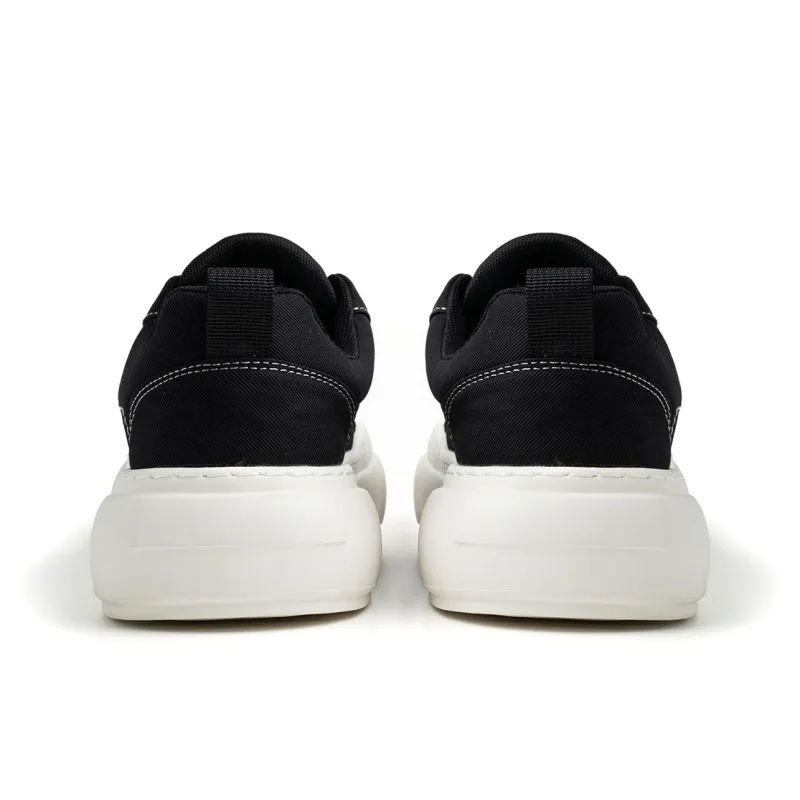 FED Height Increasing Low Top Canvas Shoes Men's Black-4