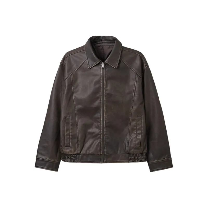 SPAO Leather Jackets Men-0