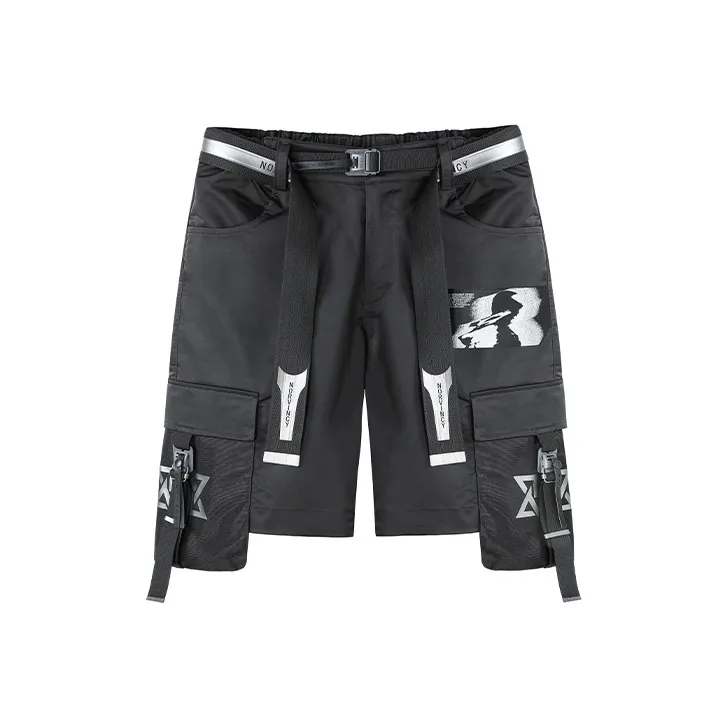 NORVINCY Urban Techwear Straight Fit Loose Fit Casual Shorts Men's-0