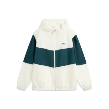 LiNing Trench Coat Unisex Ivory/Reef Green