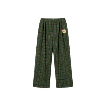 Mmlg Casual Pants Unisex Green Plaid