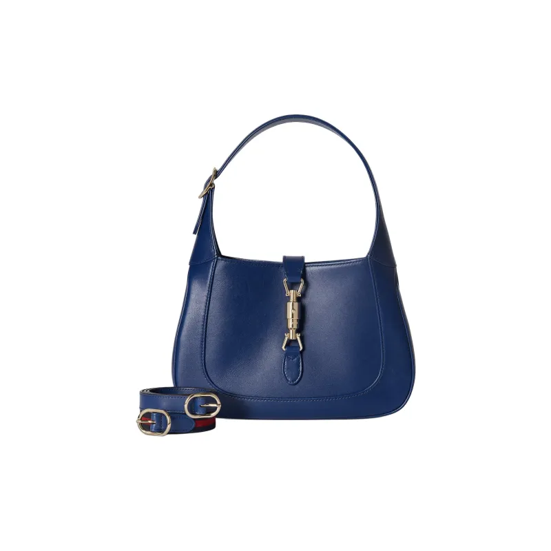 GUCCI Jackie 1961 Leather Portable Crossbody Bag, Shoulder Bag Medium Size Women's Blue-1