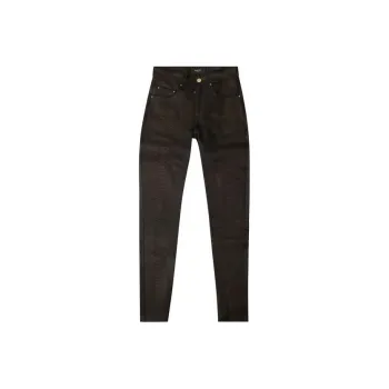 AMIRI Leather Snakeskin Print Pants