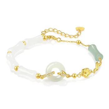 YINCHIE Hetian Jade Bracelets White Jade/Pale Greenish White Jade Women's