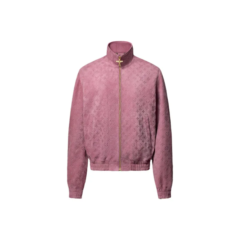 Lv 1AHBUL Monogram Debossed Leather Tracksuit Jacket-0