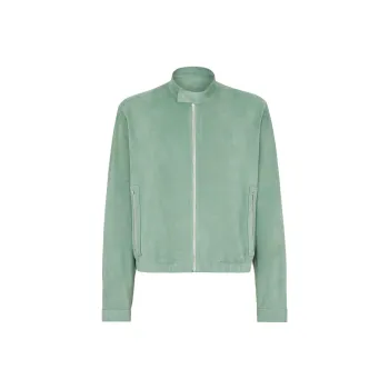 FENDI SS25 Leather Jacket Men's Light Green