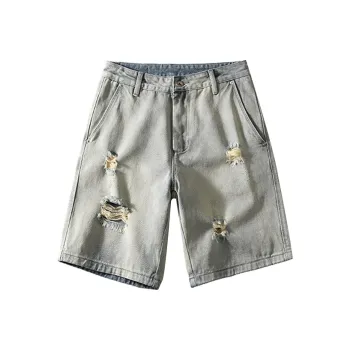 FAIRWHALE Denim Shorts Unisex Washable Matte White