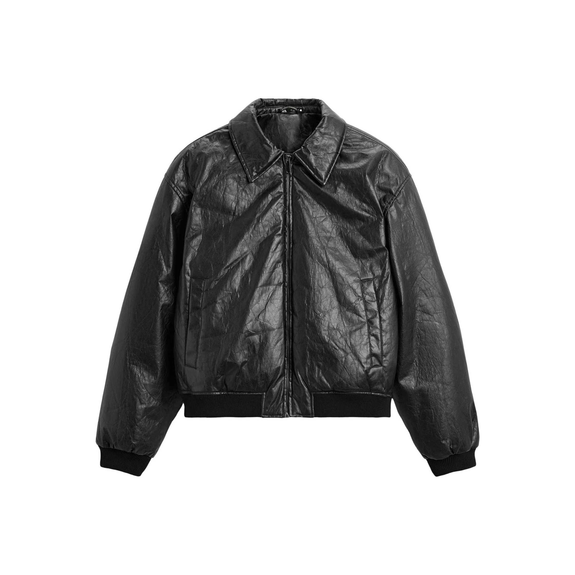 ZARA Leather Jacket Men's Black - POIZON ZARA Leather Jacket Men's Black - POIZON