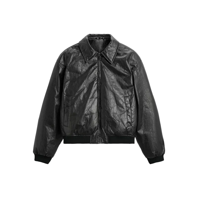 ZARA Leather Jacket Men's Black-0