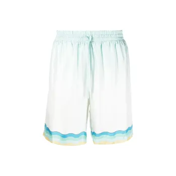 CASABLANCA Memphis Icon Silk Shorts