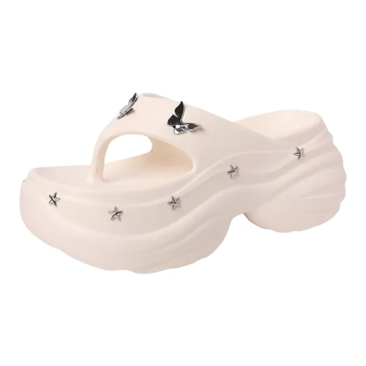 Meter Platform Height Increasing Stars Slippers Summer Versatile Casual Flip Flops Fashion Platform Sole Sandal-0