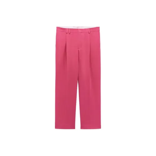 자라 ZARA X 바비 협업 브랜드 다크 퍼플 레드 남성 정장 바지