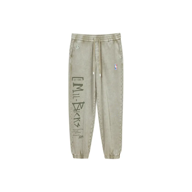 JACK JONES· x NBA Casual Pants Men's Sage Green-0