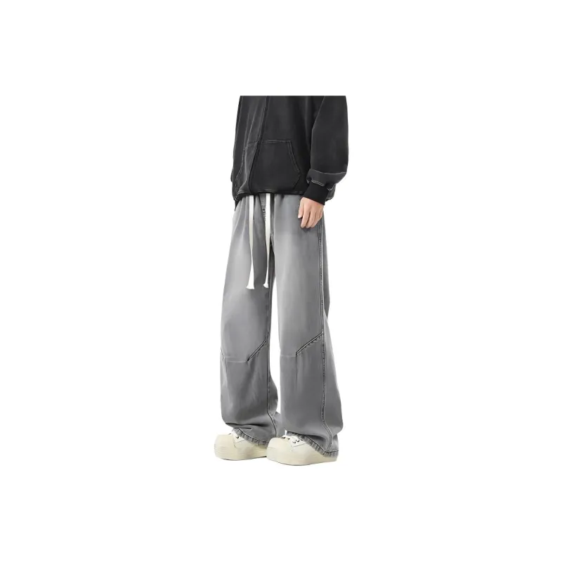 GROW DATE Jeans Unisex Black Gray-16