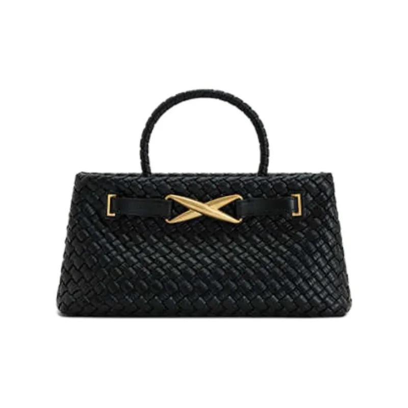 JW PEI Artificial Leather Handbag Medium Size Women's Black/Dark Brown-0