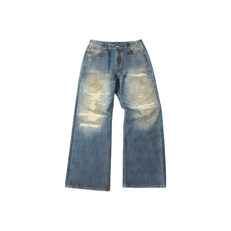 Haonanhuang Jeans Unisex Blue-0