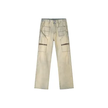XINYINSU 24FW Jeans Unisex Yellow Mud