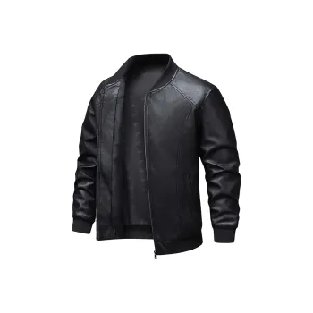DABAISHA Leather Jacket Men's Black