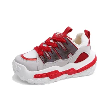 WENPU Breathable Lightweight Height Increasing Low Top Chunky Sneakers Women's