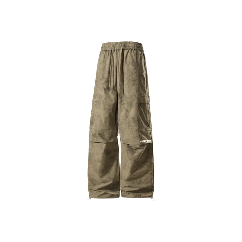 SWAMP AREA Cargo Pants Unisex Black-15
