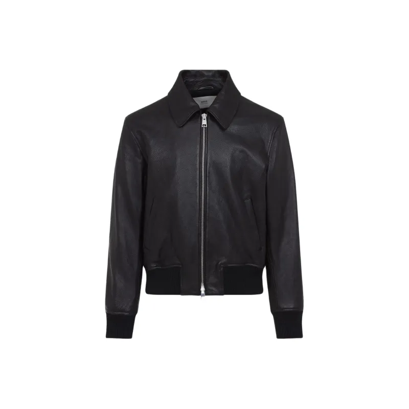 Ami Leather Zipped Jacket-0