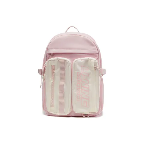 LiNing Sports Life Collection Polyester Backpack Women's Light Pink & Ivory