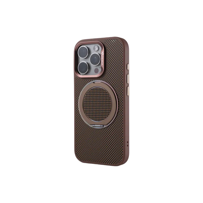 DEPA PC Material Carbon Fiber Texture Magnetic Stand Phone Cases Compatibility With Apple 14/15/16 Series Minimalist-5