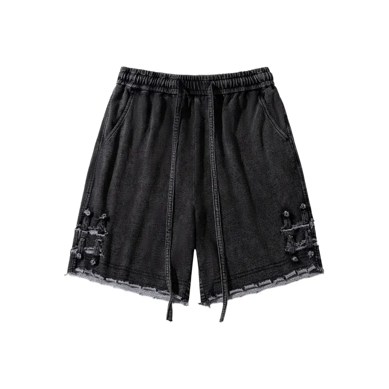BEENTRILL Denim Shorts Unisex Black-0