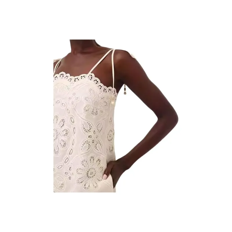 Zimmermann SS25 Summer Swimsuit Collection Slip Dress Women's Ivory White-4