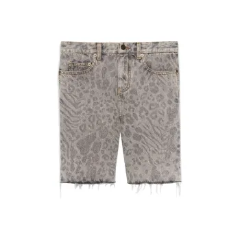 SAINT LAURENT Denim Shorts Men's Gray
