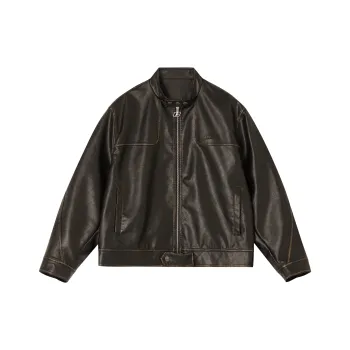 FORNINES Leather Jacket Unisex Black