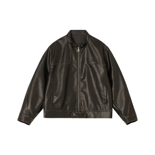 FORNINES Leather Jacket Unisex Black