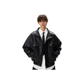 ALang Studio Leather Jacket Unisex Black