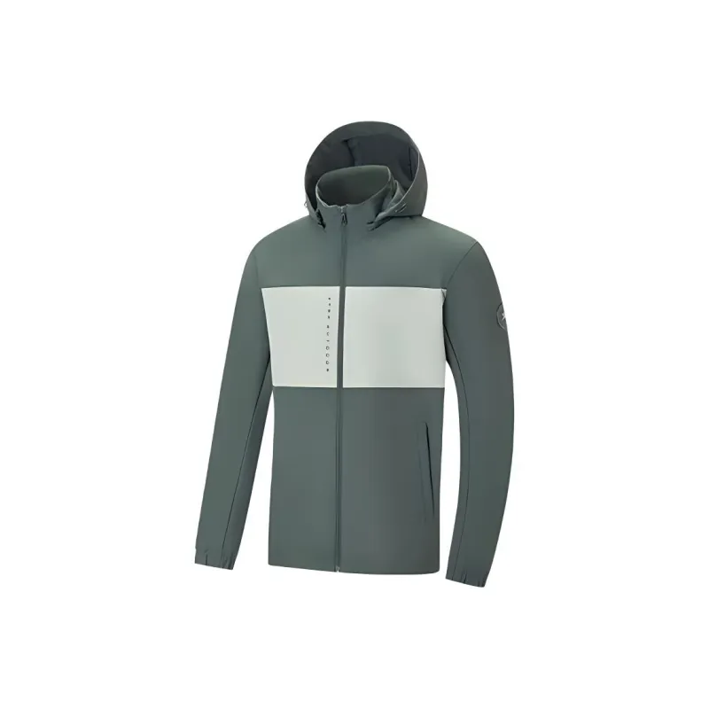 XTEP Variety Training Collection Trench Coat Men's Tea Cake Gray/Misty Green Gray-0