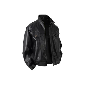 Ang2 Stu Leather Jacket Unisex Black