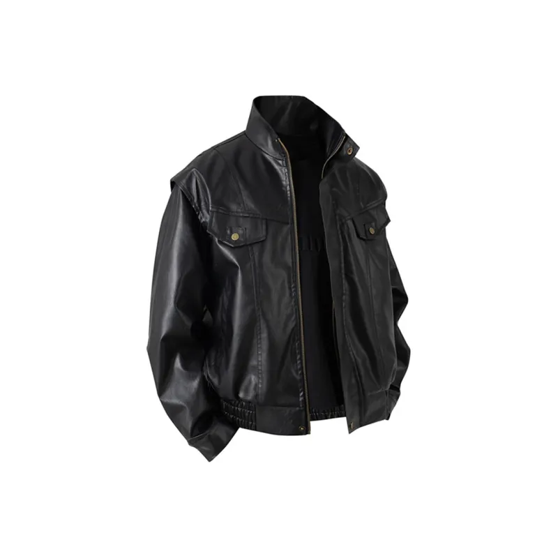 Ang2 Stu Leather Jacket Unisex Black-0