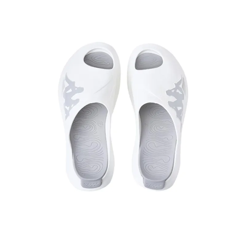 Kappa Slip Resistant Abrasion Resistant Slide Slippers Unisex White-3