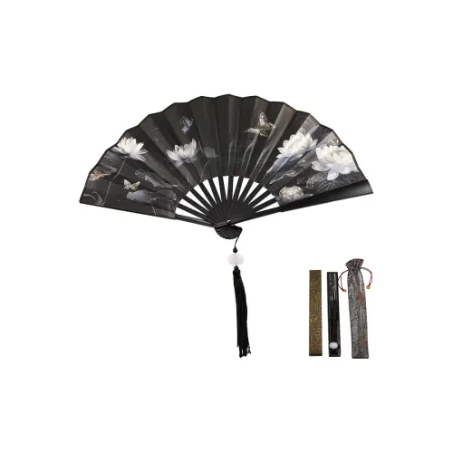 Pleasant Language Twill Damask And Silk Folding Fan