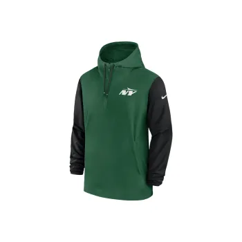 Nike New York Jets Sideline Pre Game Player Men's Nike Nfl 1/2 Zip Hooded Jacket