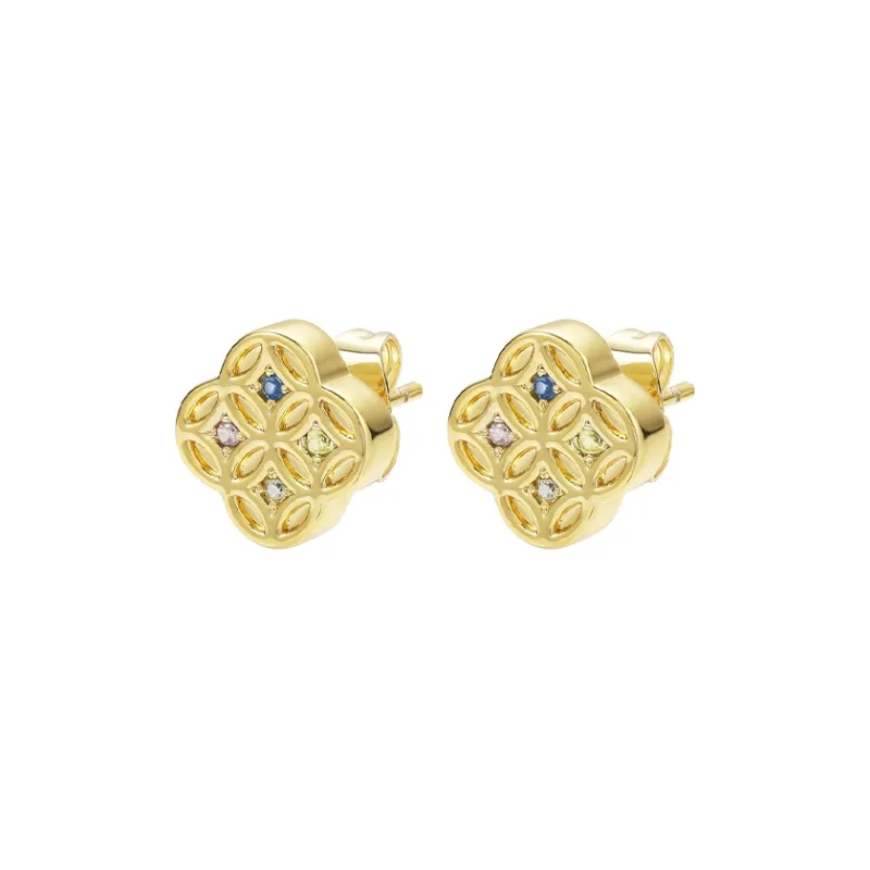 BABAMA Copper Stud Earrings Unisex-5