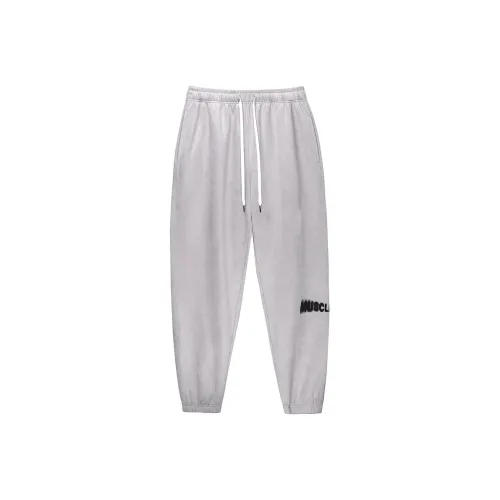 Muscle Dog Knitted Sweatpants Men Gray Khaki Color
