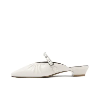 CAMEIDO Slip Resistant Closed Toe Slippers Women's Ecru