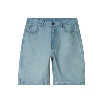 Slamble Denim Shorts Unisex Washed Denim