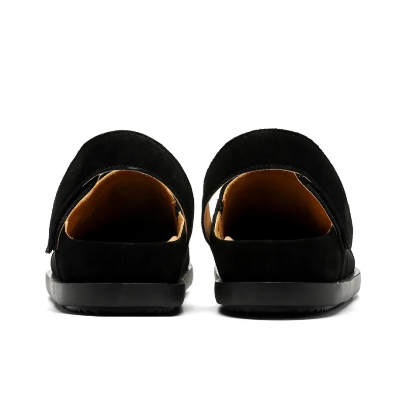 ESTEE GEEA Rubber Sole Abrasion Resistant Slip Resistant Closed Toe Slippers Unisex Black-3